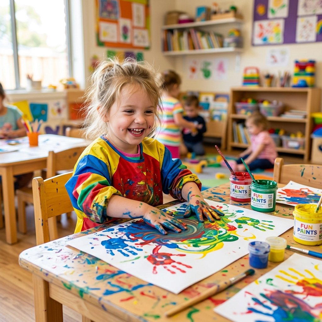 Child painting