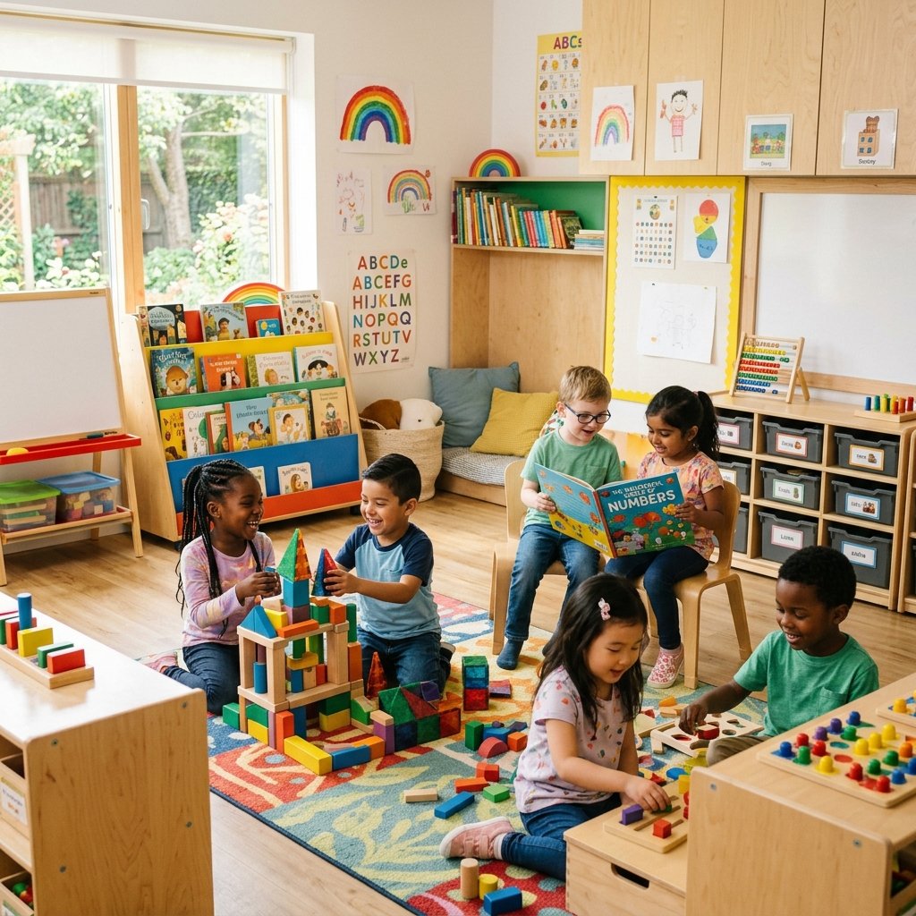 Children working confidently in a classroom