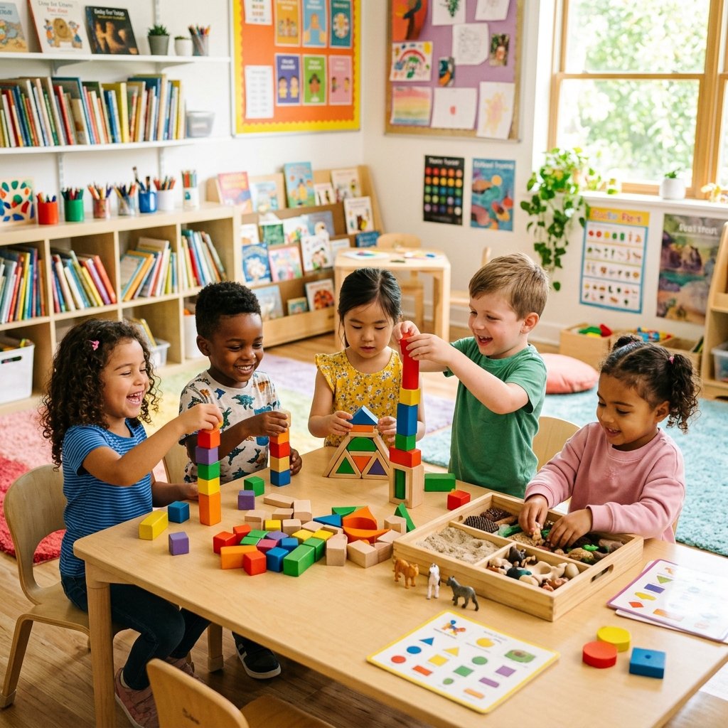 Toddler engaging in hands-on exploration